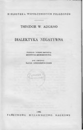 book Dialektyka negatywna