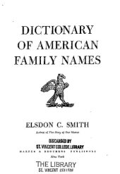 book Dictionary of American Family Names