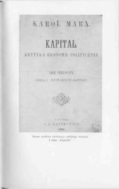 book Kapitał. krytyka ekonomii politycznej. Proces wytwarzania kapitału [bez przedmów]