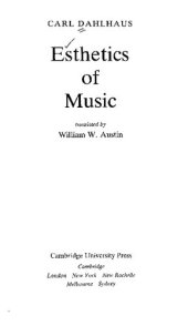 book Esthetics of Music