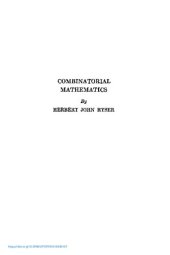 book Combinatorial Mathematics