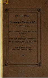 book Ist die Klage über die Armut und Nahrungslosigkeit in Deutschland gegründet, welche Ursachen hat das Übel und welche Mittel bieten sich zur Abhilfe dar?