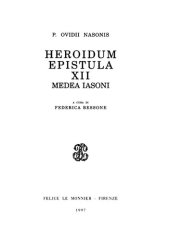 book P. Ovidii Nasonis Heroidum epistula XII: Medea Iasoni