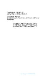 book Modular Forms and Galois Cohomology