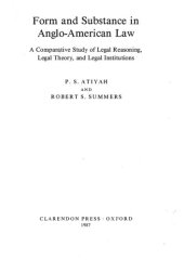 book Form and Substance in Anglo-American Law: A Comparative Study of Legal Reasoning, Legal Theory, and Legal Institutions