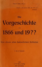 book Die Vorgeschichte von 1866 und 19??