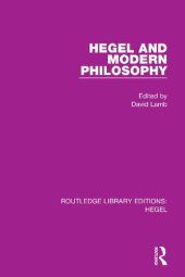 book Hegel and Modern Philosophy