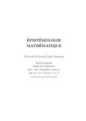 book Épistémologie mathématique (updated 11 Feb 2011)