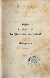 book Belgien, Nordfrankreich, der Niederrhein und Holland als Kriegsfeld