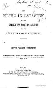 book Der Krieg in Ostasien und die Reform des Seekriegsrechts auf der künftigen Haager Konferenz