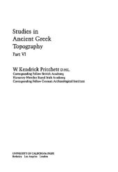 book Studies in Ancient Greek Topography