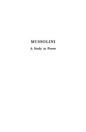 book Mussolini: A Study in Power