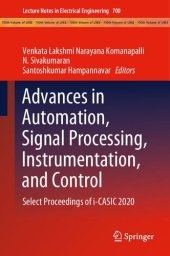 book Advances in Automation, Signal Processing, Instrumentation, and Control: Select Proceedings of i-CASIC 2020