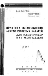 book Практика изготовления аккумуляторных батарей для электрокар и их эксплоатация