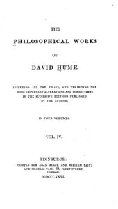 book The Philosophical Works of David Hume