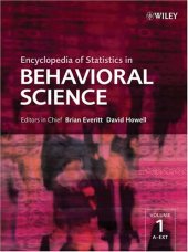 book Encyclopedia of Statistics in Behavioral Science