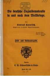 book Die deutsche Sozialdemokratie in und nach dem Weltkriege