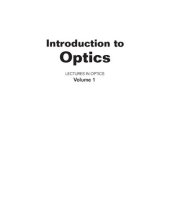 book Introduction to Optics: Lectures in Optics, Volume 1