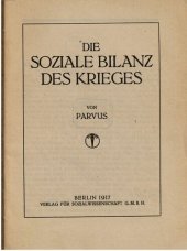 book Die soziale Bilanz des Krieges