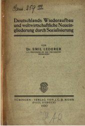 book Deutschlands Wiederaufbau und weltwirtschaftliche Wiedereingliederung durch Sozialisierung