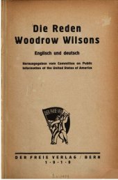 book Reden Woodrow Wilsons, englisch und deutsch