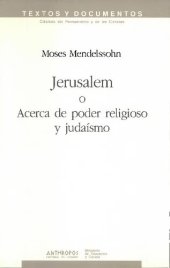 book Jerusalem o Acerca de poder religioso y judaísmo