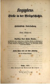 book Ägyptens Stelle in der Weltgeschichte; geschichtliche Untersuchung in fünf Bänden