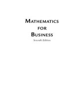 book Mathematics for Business