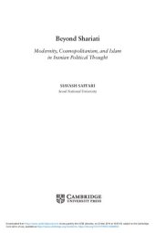 book Beyond Shariati. Modernity, Cosmopolitanism, and Islam in Iranian Political Thought