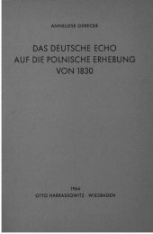 book Das deutsche Echo auf die polnische Erhebung von 1830