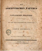 book Die ägyptischen Papyrus der Vatikanischen Bibliothek