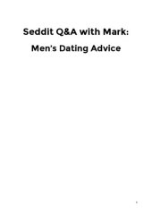 book Seddit Q&A with Mark: Men’s Dating Advice