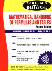 book Schaum's Mathematical Handbook of Formulas and Tables