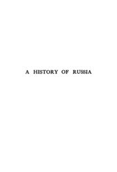 book A History of Russia, Volume 1