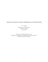 book Notes on Locally Convex Topological Vector Spaces