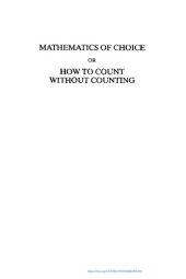 book Mathematics of choice, or, How to count without counting