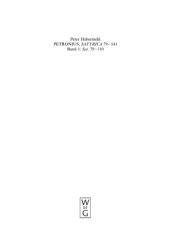 book Petronius, Satyrica 79-141: ein philologisch-literarischer Kommentar Band 1, Sat. 79-110