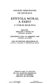 book Epístola moral a Fabio y otros escritos