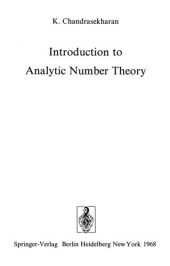 book Introduction to Analytic Number Theory