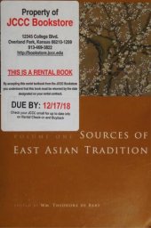 book Sources of East Asian Tradition, Volume 1: Premodern Asia