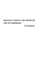 book Political Science: The Discipline and its Dimensions, An Introduction