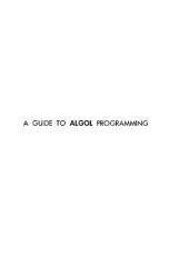 book A Guide to ALGOL Programming