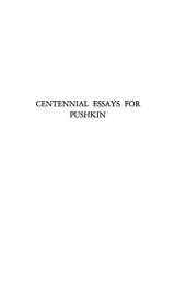 book Centennial Essays for Pushkin