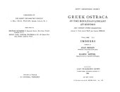 book Greek Ostraca in the Bodleian Library at Oxford and various other collections. Volume 3, Indexes