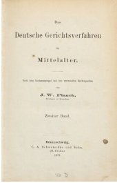 book Das deutsche Gerichtsverfahren im Mittelalter; nach dem Sachsenspiegel und verwandten Rechtsquellen