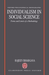 book Individualism in Social Science: Forms and Limits of a Methodology