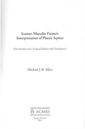 book Icastes: Marcilio Ficino's Interpretation of Plato's Sophist