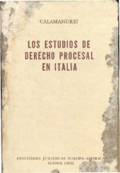 book Los estudios de derecho procesal en Italia