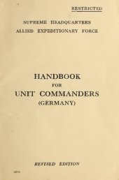 book Handbook for unit commanders, Germany