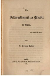 book Das Zellengefängnis zu Moabit in Berlin